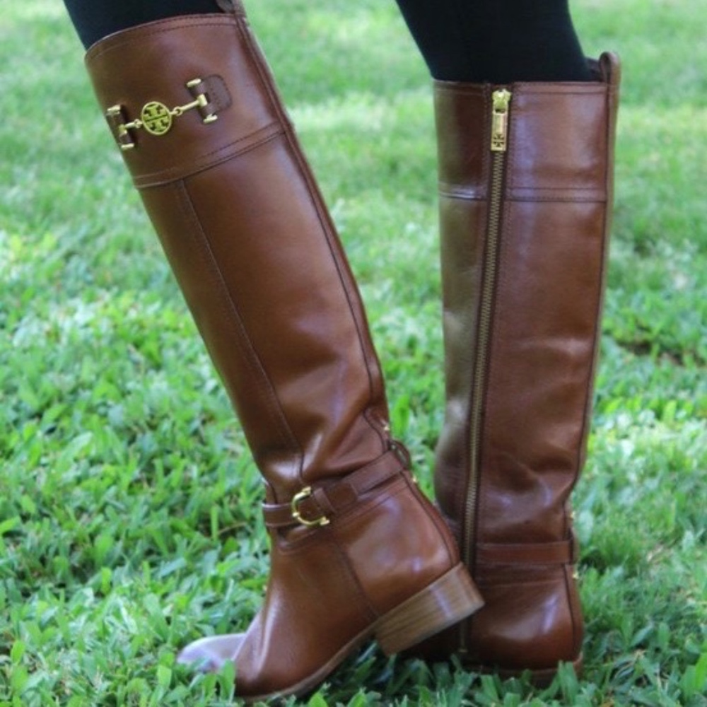 Tory Burch Nadine Riding Boots - Size 8 - Cognac
